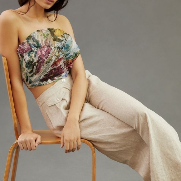 Geisha Designs Women’s Asymmetric Organza Corset Top - Picture 1 of 14